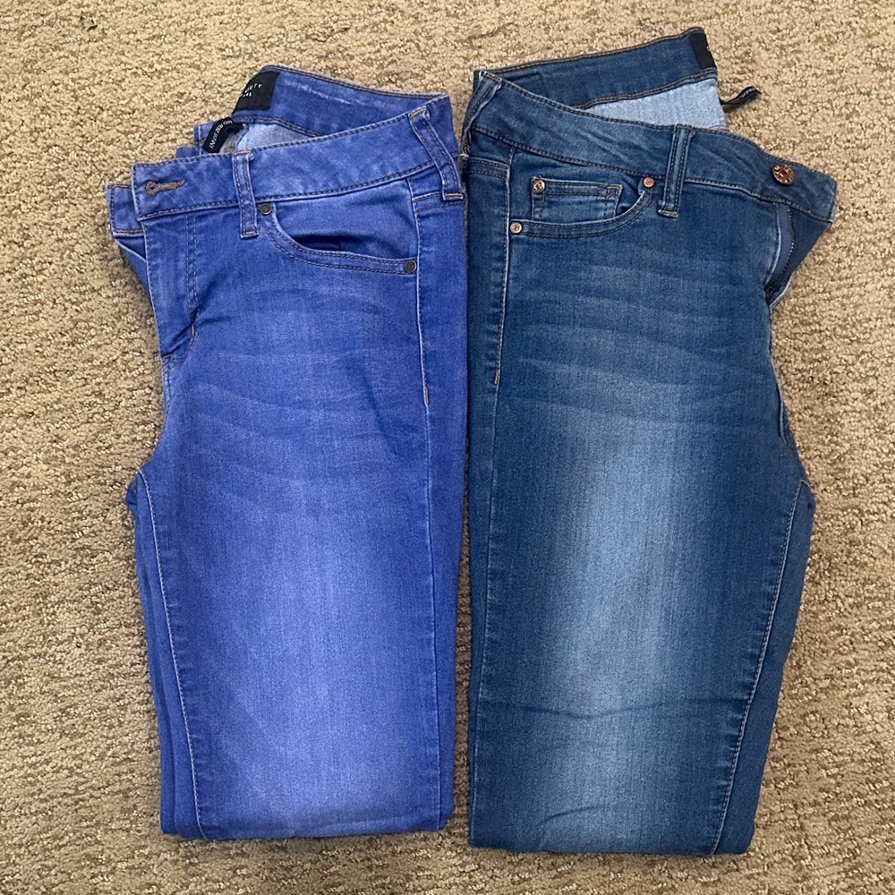 Celebrity Pink Women's Blue and Dark Blue Jeans Jeggings